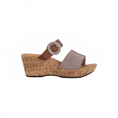 Naot Women's Breezy Wedge Sandals In Stone Nubuck/caramel In Multi