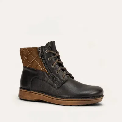 NAOT WOMEN'S CASTERA ANKLE BOOT IN SOFT BLACK/ ANTIQUE BROWN