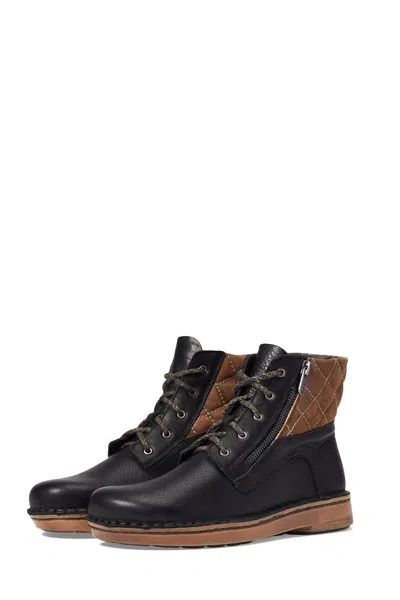 Naot Women's Castera Ankle Boot In Soft Black,antique Brown,soft Chestnut In Multi