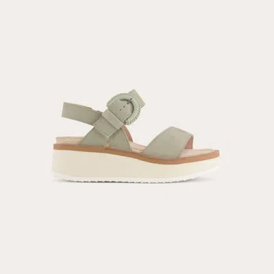 Naot Women's Crepe Leather Sandals In Sage Nubuck W/ Off White Sole In Multi