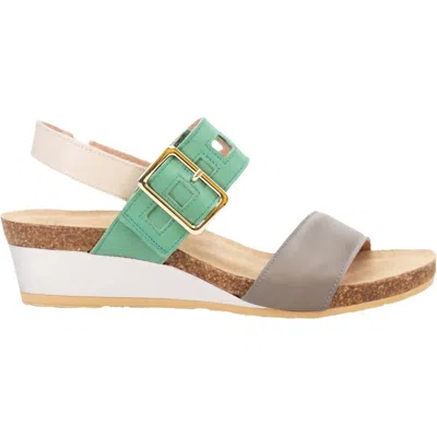 Naot Women's Dynasty Leather Sandals In Foggy Grey/soft Jade/soft Ivory In Black