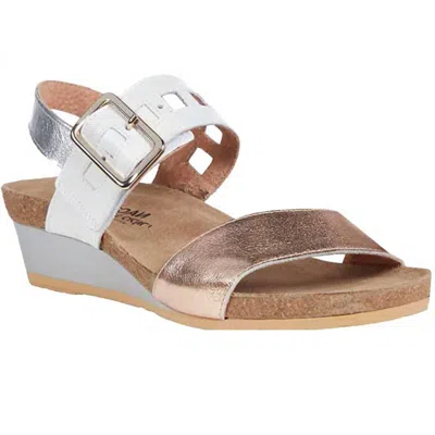 Naot Women's Dynasty Wedge Sandals In Soft Rose Gold/white Pearl/soft Silver In Multi