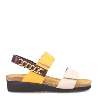 Naot Women Eliana Sandal In Ivory/marigold/brown In White