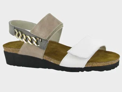 Naot Women's Eliana Slingback Sandal In White Khaki Beige