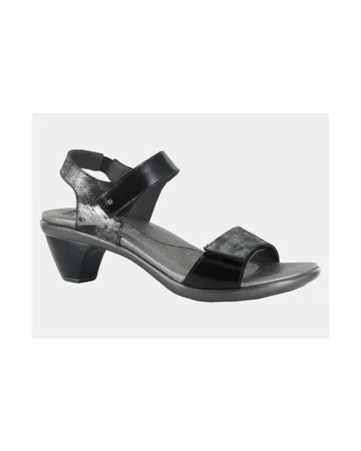 Naot Women's Extant Heel In Metallic Onyx Leather/black Madras Leather In Multi