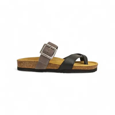 Naot Women's Fresno Sandal In Black/taupe Leather In Multi