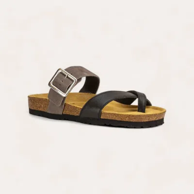 Naot Women's Fresno Slide Sandal In Soft Black/taupe Gray In Multi