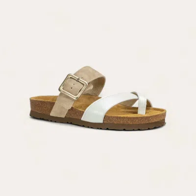 Naot Women's Fresno Sandal In White Pearl Leather Sands In Multi