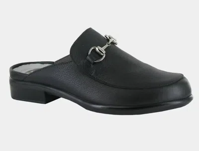 NAOT WOMEN'S HALNY LEATHER CLOG IN SOFT BLACK