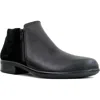 NAOT WOMEN'S HELM BOOT IN BLACK SUEDE/LEATHER COMB.
