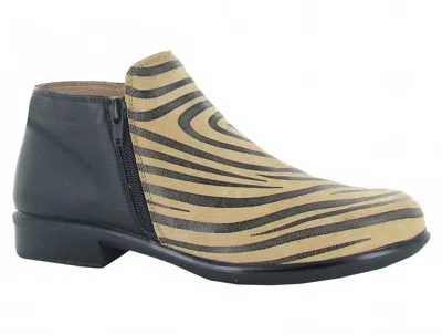 Naot Women's Helm Leather Boots In Tan Zebra Black In Brown