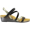 Naot Women's Hero Wedge Heel Sandal In Black/pewter/walnut In Multi