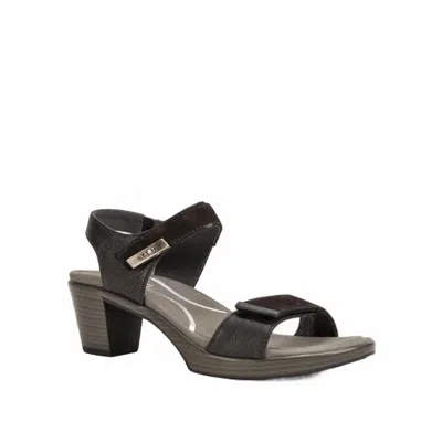 Naot Women's Intact Heel In Black Nubuck/soft Black Leather