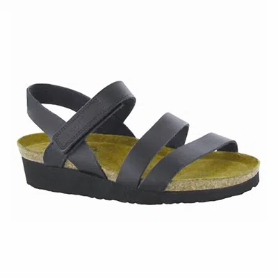 Naot Women's Kayla Sandal In Matte Black Leather In Multi