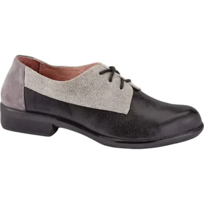 Naot Women's Kedma Loafer Shoes - Medium In Soft Black/speckled Beige/smoke Gray