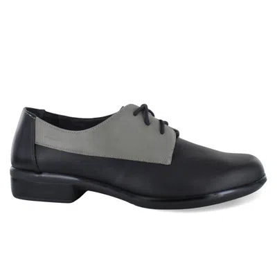Naot Women's Kedma Shoes In Black Leather/fog Grey Combo
