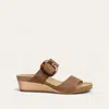 Naot Women's Kingdom Wedge Sandal In Oily Bark Nubuck / Antique Brown Suede In Multi