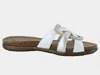 Naot Liv Slide Sandal In White/silver/gold