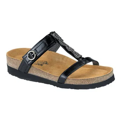 Naot Women's Malibu Wedge Sandal In Black Madras In Multi