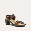 Naot Women's Mode Heel Sandals - Medium In Saddle Brown/soft Black/khaki Beige/radiant Copper