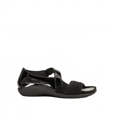 Naot Women Papaki Sandals In Black Velvet/patent