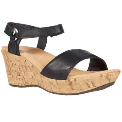 Naot Women's Pier Wedge In Soft Black Leather In Multi