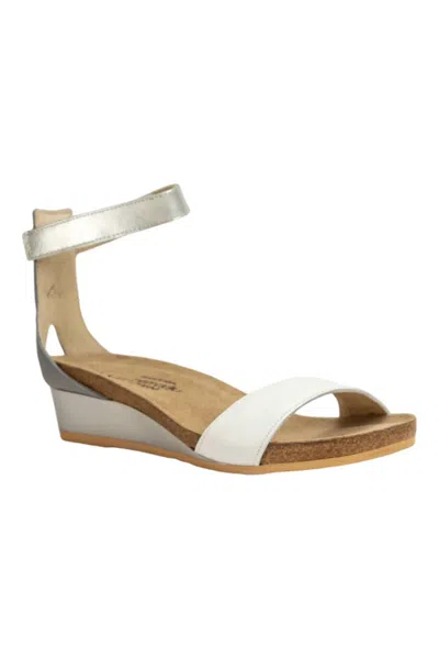 Naot Women's Pixie Sandal In White/vint Slate/silver Luster In Multi