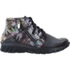 Naot Women's Polaris Shoes In Soft Black Leather/dark Floral Black Combo In Black