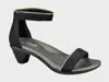 Naot Women's Progress Velvet Metal Rivets Ankle Strap Sandal In Black In Black