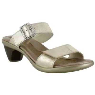 Naot Women's Recent Heeled Sandal In Gold Radiant Leather In Multi