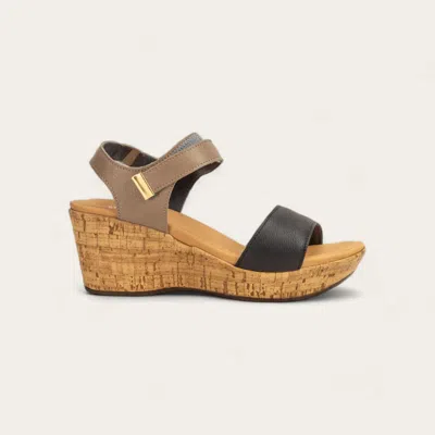 NAOT WOMEN'S SUMMER WEDGE HEELS IN BLACK/STONE