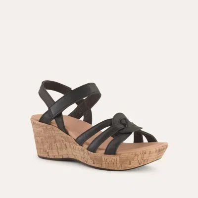 Naot Women's Tropical Wedge Sandals In Soft Black Leather