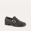 Naot Women's Viscol Buckle Loafers - Medium In Jet Black Leather / Crinkle Black