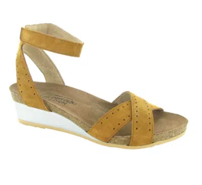 Naot Women's Wand Wedge Sandal In Amber Nubuck In Multi