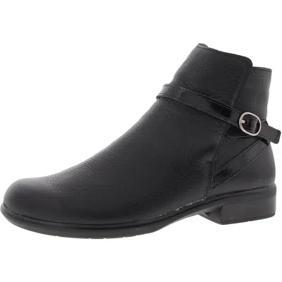 Naot Womens Buckle Leather Booties In Black