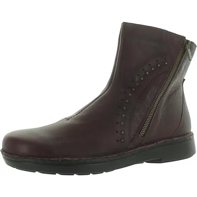 Naot Womens Leather Laceless Ankle Boots In Red