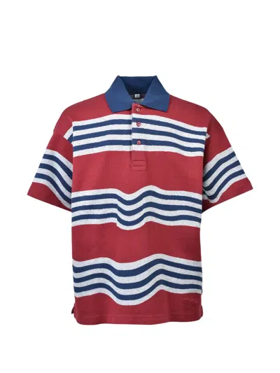 Napa By Martine Rose Ego Ss Striped Polo Shirt In Red