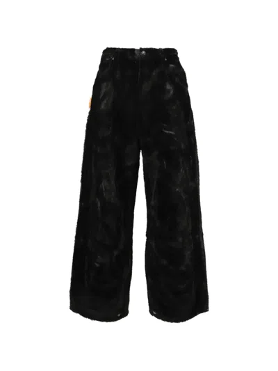 Napa By Martine Rose Leggenda Faux-fur Flock Trousers In Black