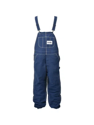 Napa By Martine Rose Logo-patch Contrast-stitch Overalls In Blue