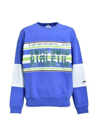 Napa By Martine Rose Logo-print Panelled Sweatshirt In Blue
