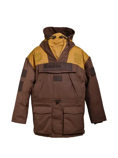 Napa By Martine Rose Skidoo Patchwork Down Jacket In Brown