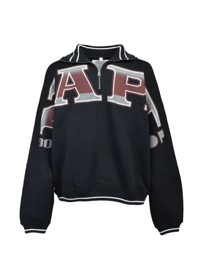 Napa By Martine Rose X Pdf Napapijiri Graphic-print Half-zip Sweater In Schwarz