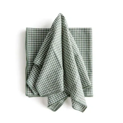 Napa Home & Garden 18" Vibrant Green Plaid Cotton Dinner Napkins Set Of 4 For Dining & Table Decor