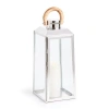 Napa Home & Garden 19" Oceanside Large Decorative Outdoor Chrome Finish Pillar Candle Lantern W/ Tea In Silver