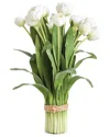 Napa Home & Garden 23.5in Peony Tulip Bundle Drop-in In White