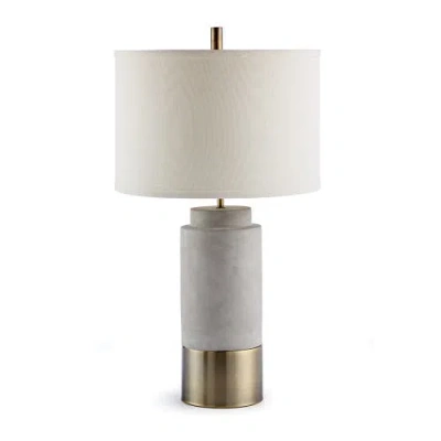 NAPA HOME & GARDEN NAPA HOME & GARDEN 27.75" SCULLY CYLINDER MODERN 60W NATURAL CONCRETE BRASS & ANTIQUE BRONZE OFFICE 