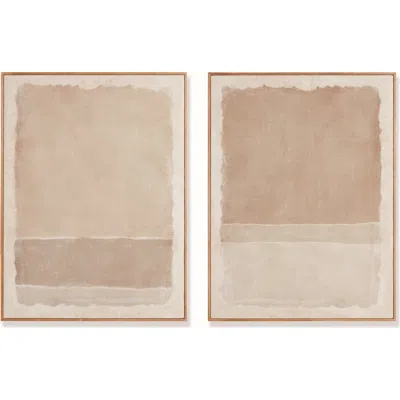 Napa Home & Garden 29.5"w X 1.5"d X 39.25"h Composition In Taupe Giclees Framed Wall Art Set Of 2 In Brown