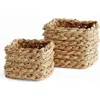 Napa Home & Garden Abaca French Braid Storage Baskets Square Set Of 2 In Brown