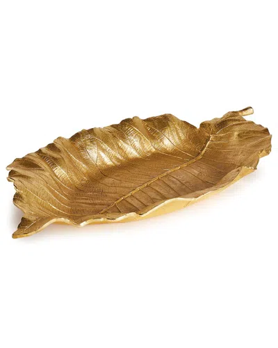 Napa Home & Garden Alegra Grand Leaf Tray In Gold