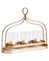 Napa Home & Garden Amara 3-candle Hurricane In Gold